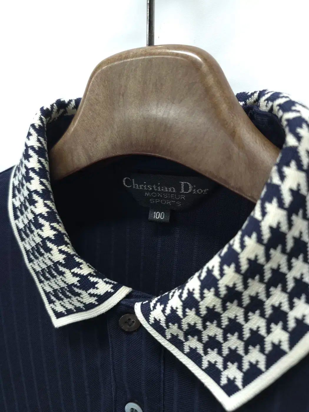 クリスチャンディオール メンズ ハウンドトゥース チェックカラー 長袖