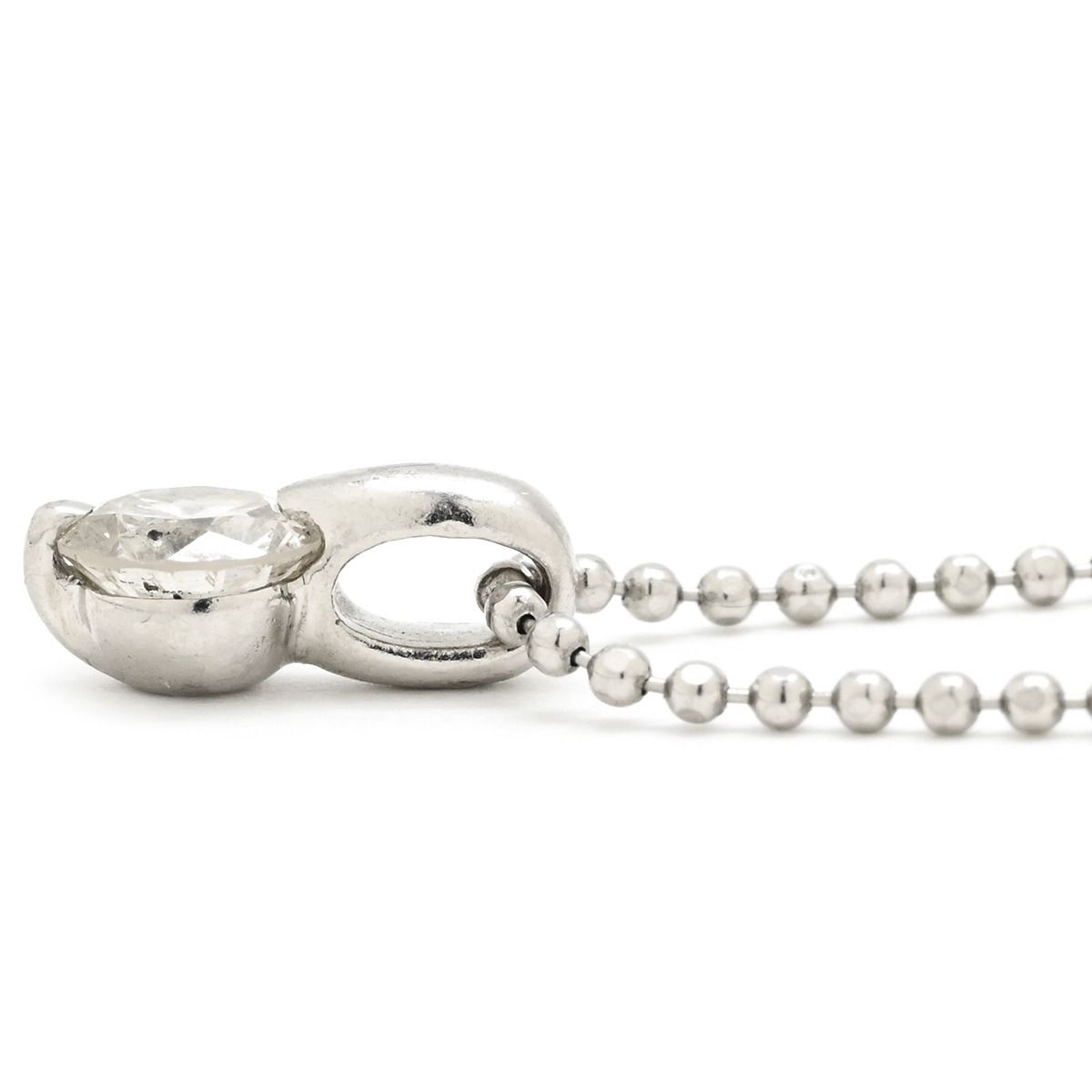 ネックレス ダイヤ ペンダント Pt 900 ダイヤモンド 850 チェーン プラチナシルバー プラチナム 1 P 1石 1粒 ラウンド カットボールチェーン