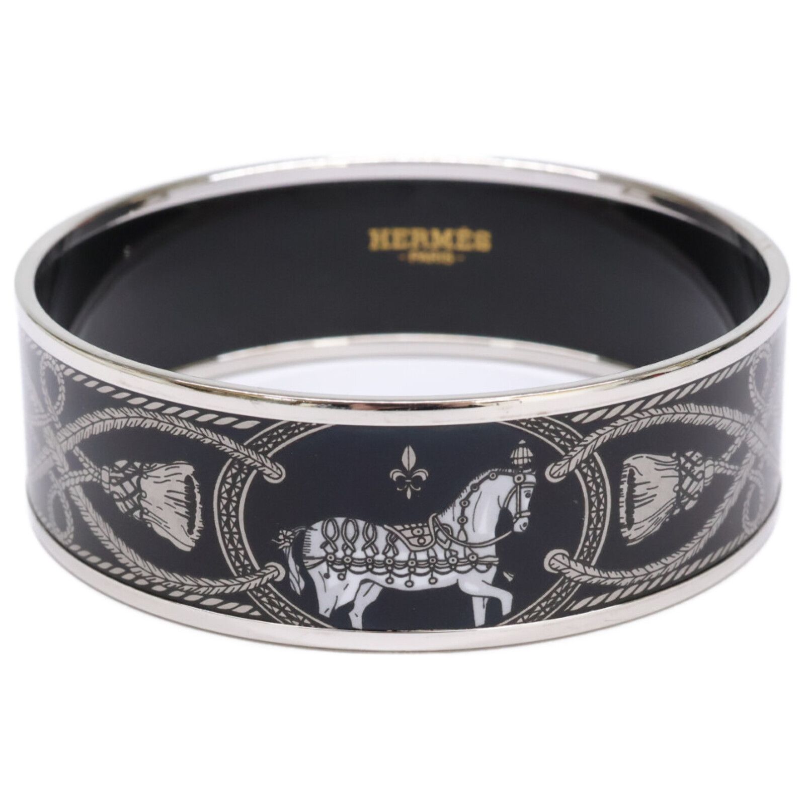 ☆美品☆HERMES エルメス　エマイユGM　バングル / 馬＆ロープ柄 HERMES エルメス 【美品】エマイユGM ホース/ロープ柄 - メルカリ
