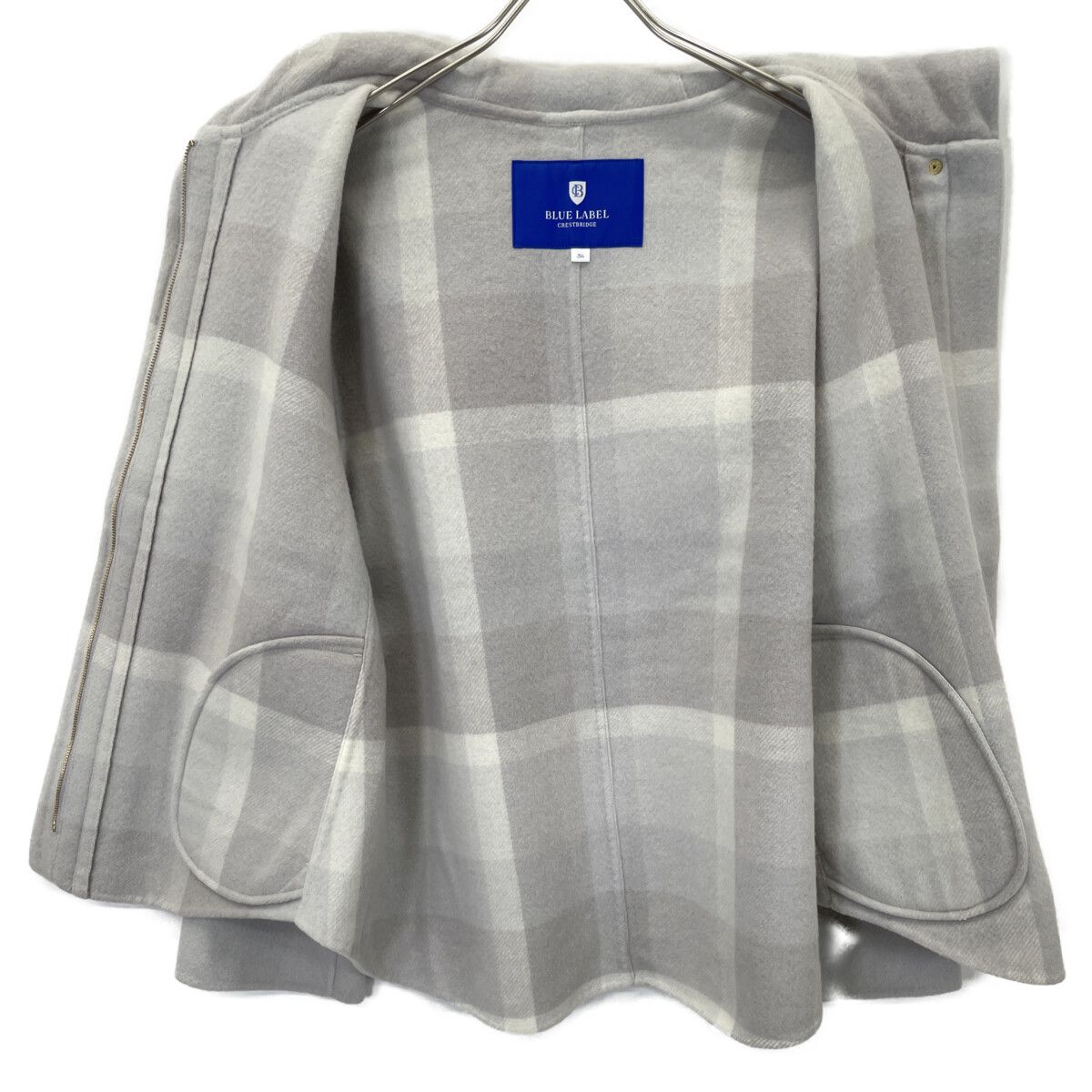 BLUE LABEL CRESTBRIDGE グレー ジャケット 36 ブルーレーベルクレスト