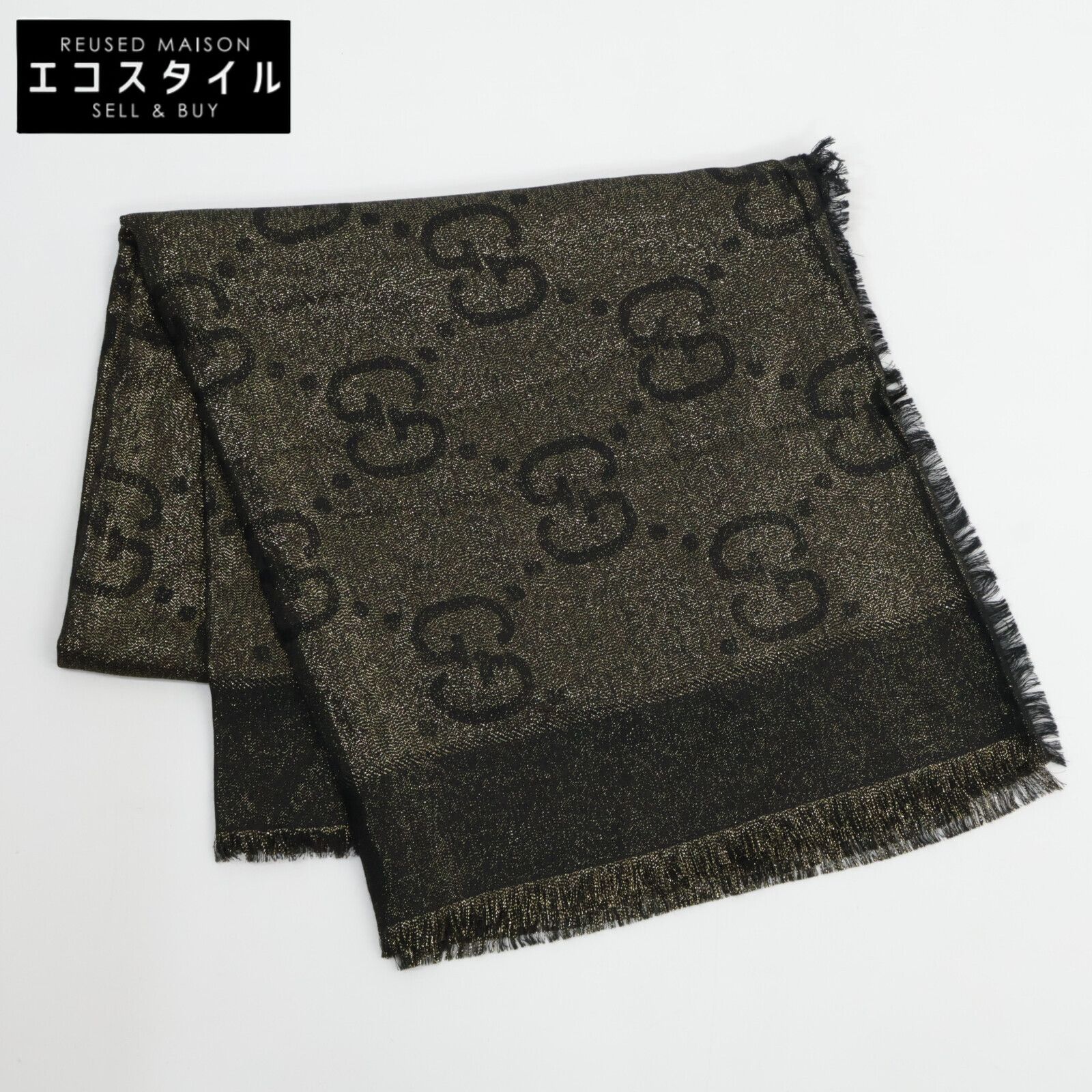 GUCCI グッチ 正規 694839 3G720 GGラメ ジャカード ショール 140 X 140cm