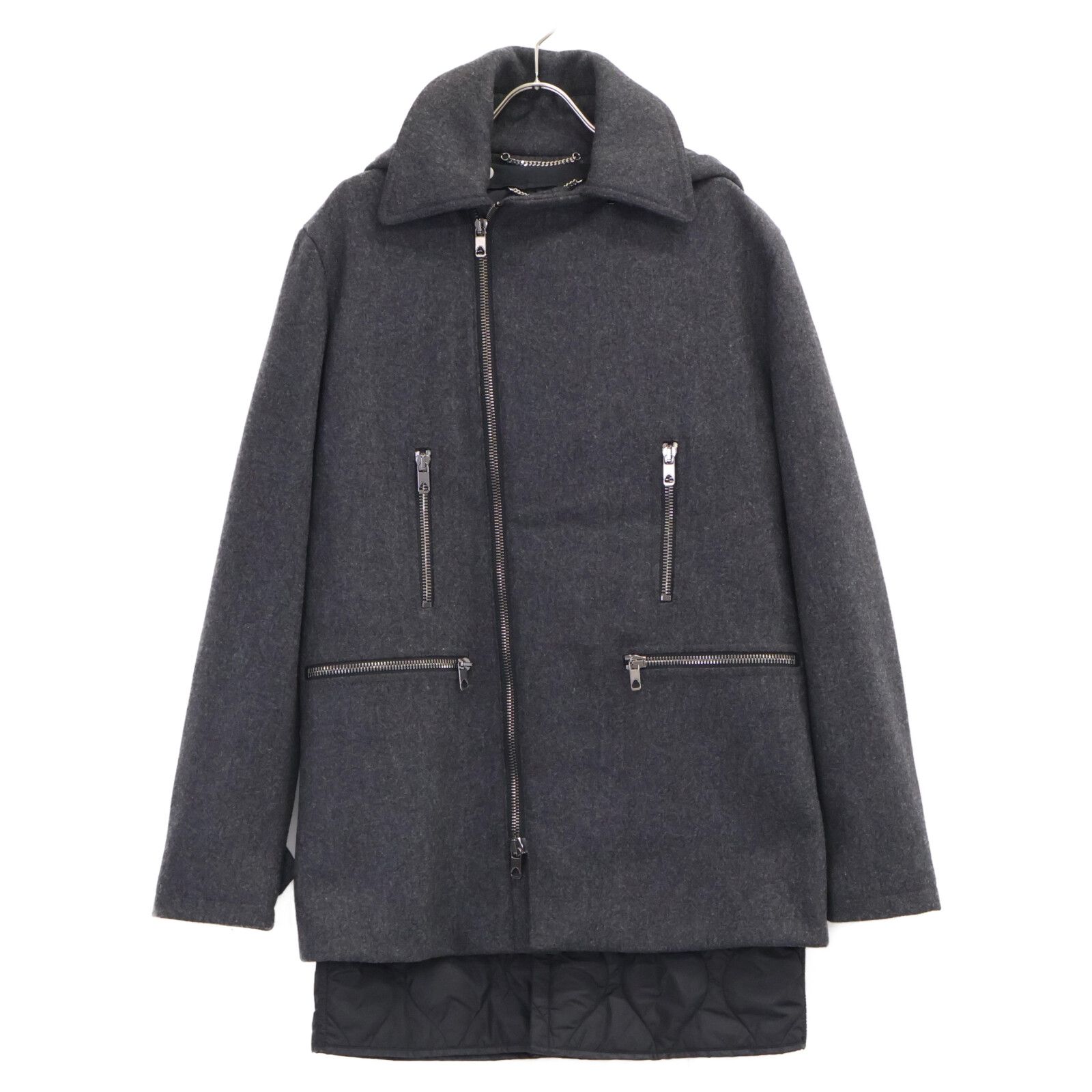 DIESEL BlackG ディーゼルブラックゴールド ウール ジップアップフーディ―コート 46