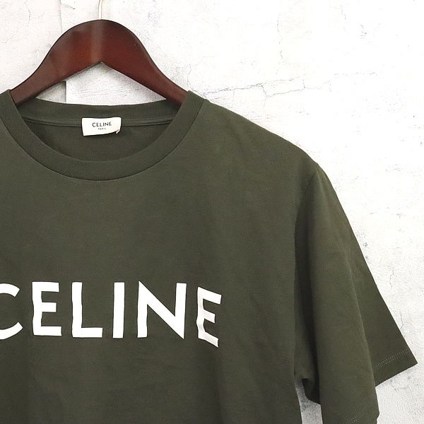 広尾店 セリーヌ CELINE クロップド Tシャツ カーキ size XS 2X761671Q 17585