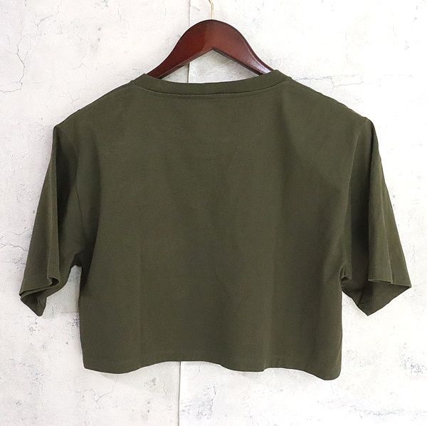  セリーヌ CELINE クロップド Tシャツ カーキ size XS 17585 半袖(Tシャツ) Tシャツ カットソー