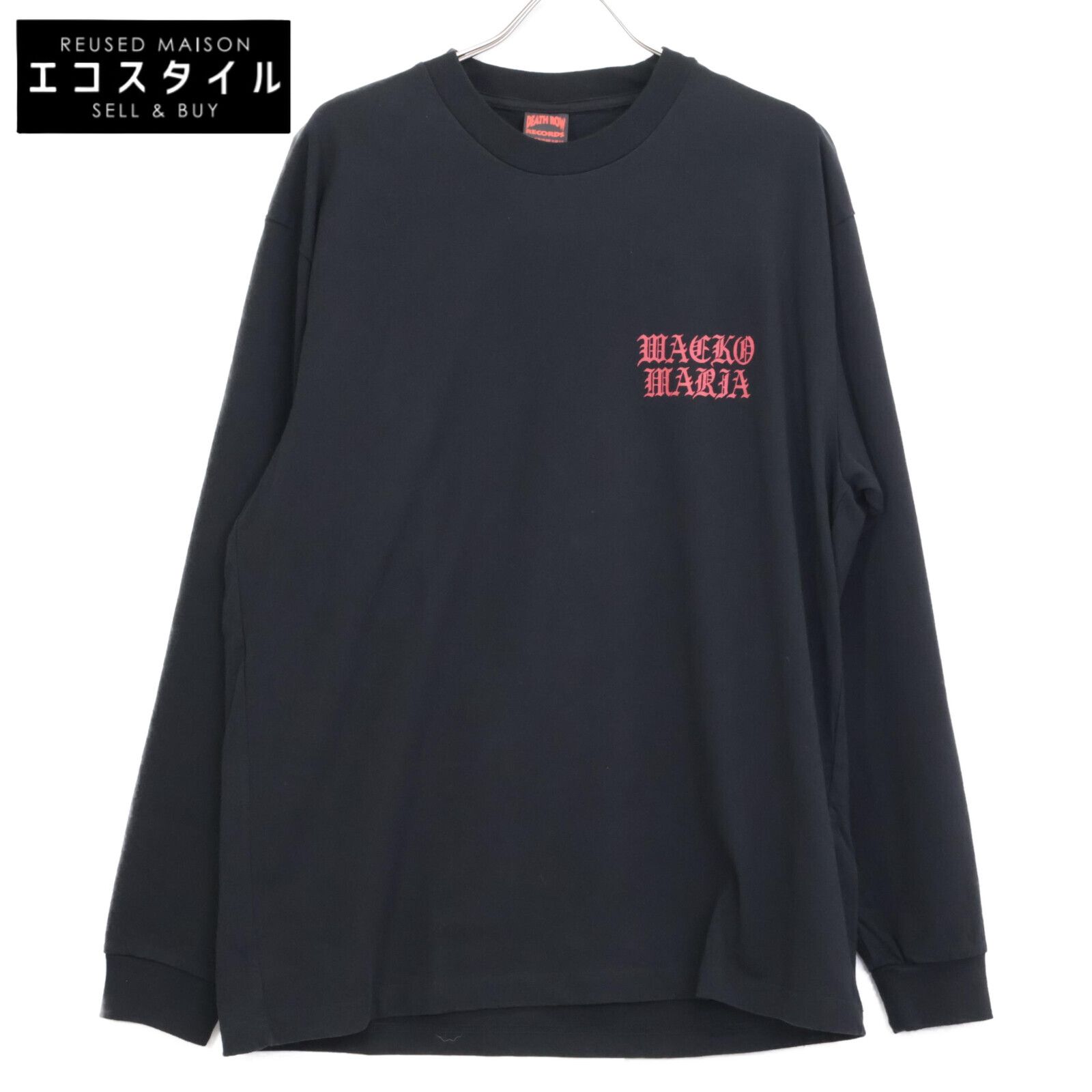 WACKO MARIA ワコマリア ﾌﾞﾗｯｸ DEATH ROW 長袖Tｼｬﾂ L ROW RECORDS 