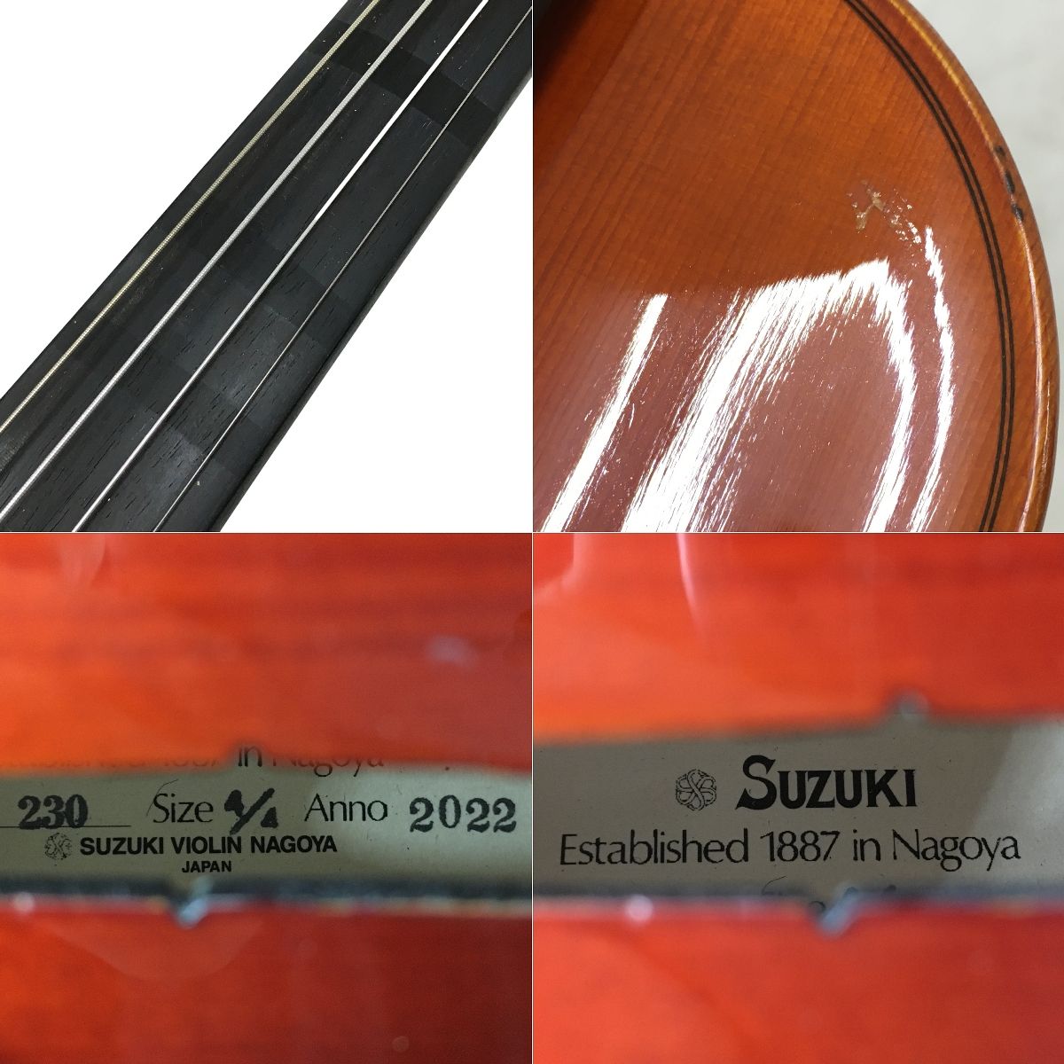 スズキバイオリン No.230 1887年製 4/4サイズ SUZUKI Established 1887 in Nagoya No.230 size 4/4 Anno 2022 スズキ