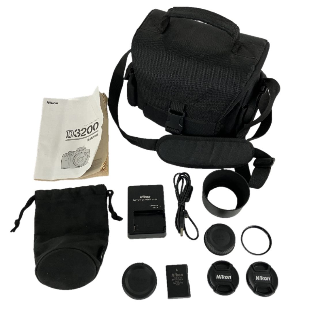 Nikon D3200 ダブルズームキット 2012年製 2416万画素 デジタル一眼レフカメラ AF-S 18-55mm 55-200mm VR ニコン DX Y10570188
