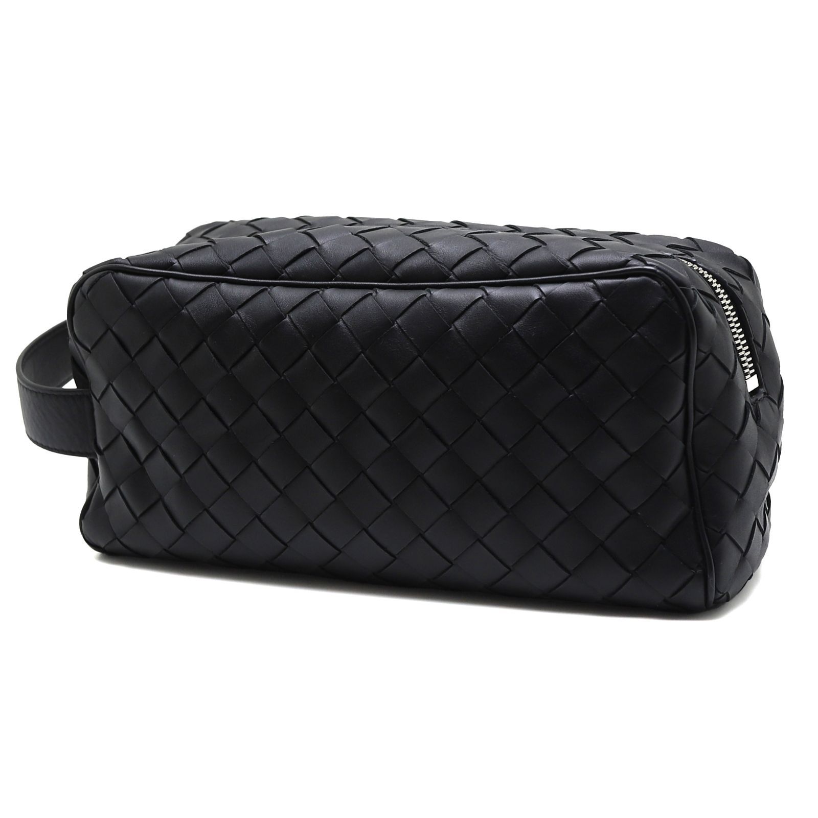 美品✨ボッテガヴェネタ イントレチャート セカンドバッグ トラベルポーチ 黒 ボッテガヴェネタ イントレチャート トラベルポーチ ブラック レザー