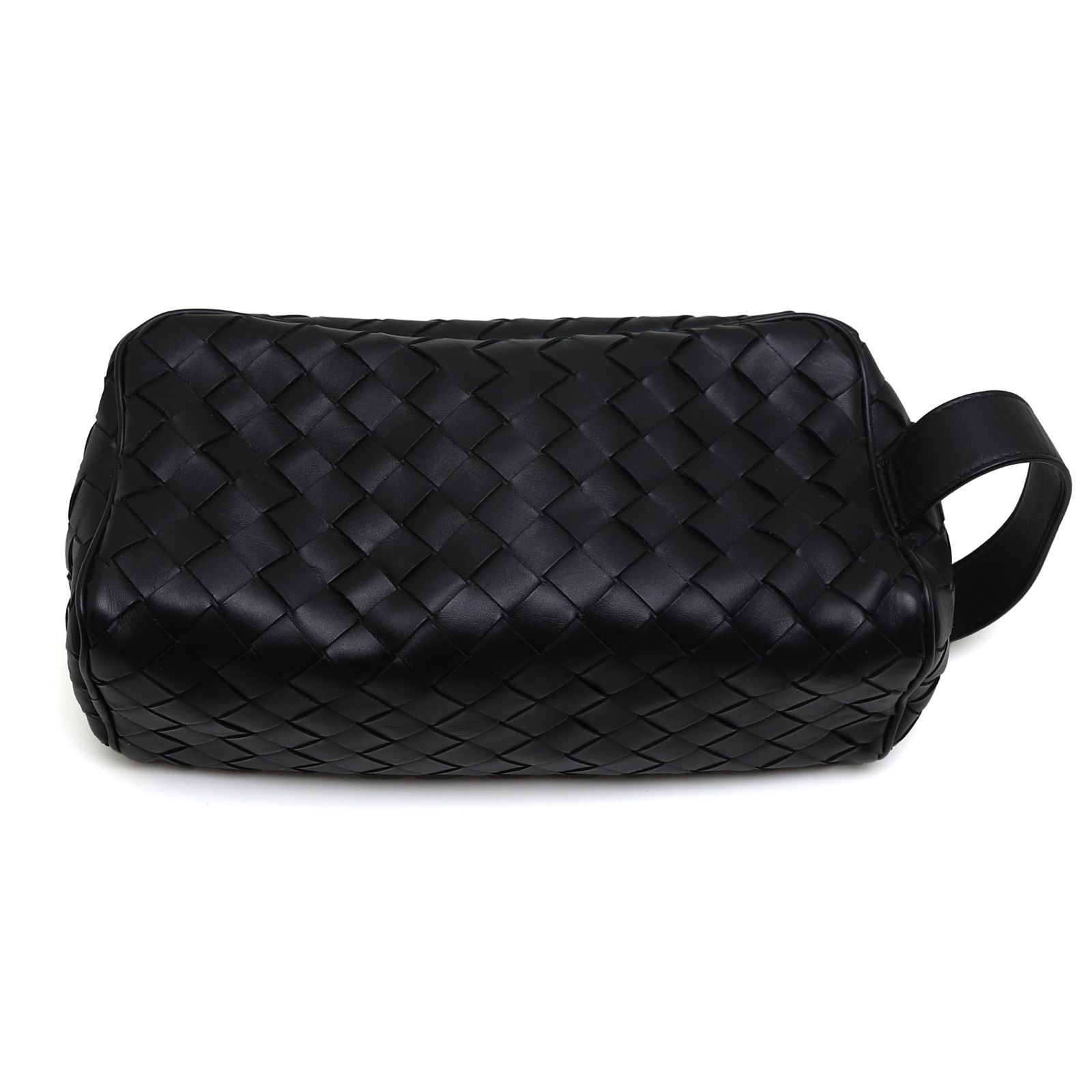 ボッテガヴェネタ イントレチャート トラベルポーチ ブラック レザー