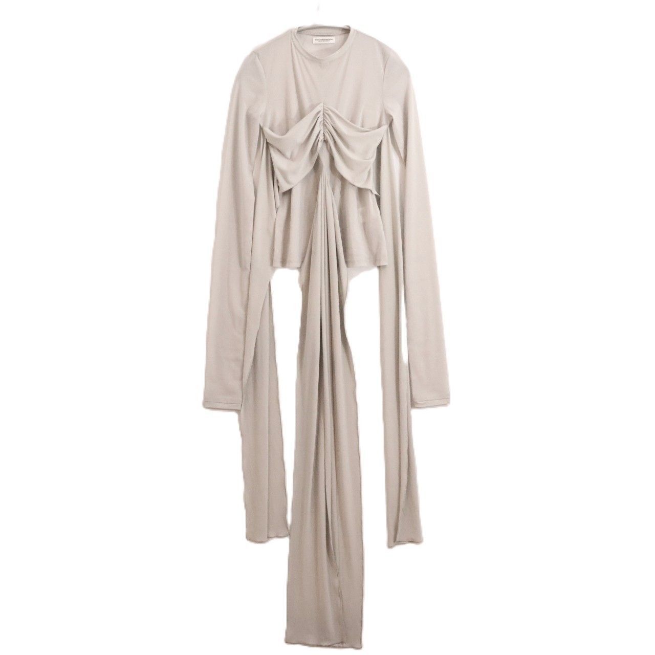 A DICH HENDERSON ディッヒヘンダーソン レディース 長袖カットソー メッシュ シースルー 22DH-CT01 PRINCE TYING TOP グレー A 古着