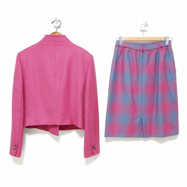 wnc ジュンアシダ junashida セットアップ ツーピース 11 ピンク系 青系 タータンチェック レディース 973261