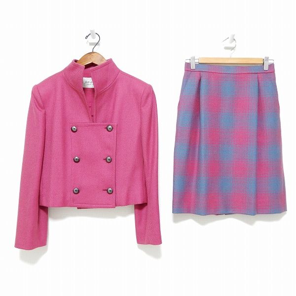 wnc ジュンアシダ junashida セットアップ ツーピース 11 ピンク系 青系 タータンチェック レディース 973261