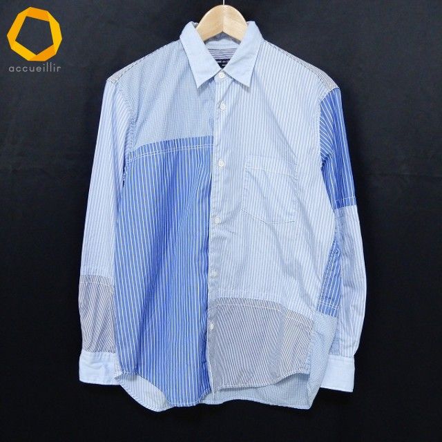 anc コムデギャルソンオム COMMEdesGARCONS HOMME 長袖シャツ XS ストライプ チェック パッチワーク 切替 AD2020 メンズ 959845