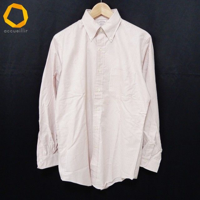 anc ブルックスブラザーズ BrooksBrothers 長袖シャツ 14 1 2-2 ストライプ ボタンダウン ポケット ヴィンテージ メンズ 965064