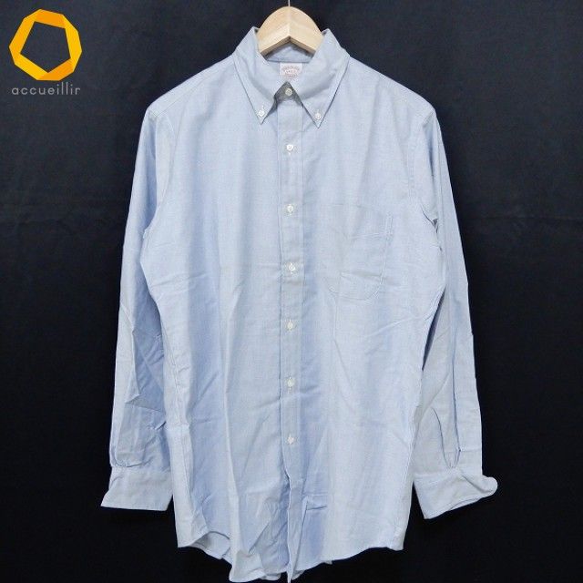 anc ブルックスブラザーズ BrooksBrothers 長袖シャツ 14 1 2-2 青系 ボタンダウン ポケット ヴィンテージ メンズ 965066