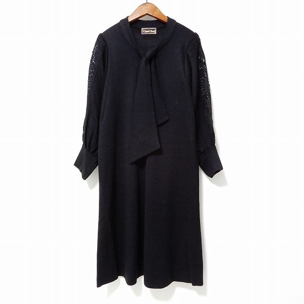 wnc サイトウトヨコ 斉藤都世子 ワンピース 黒 ニット ラメ ライン