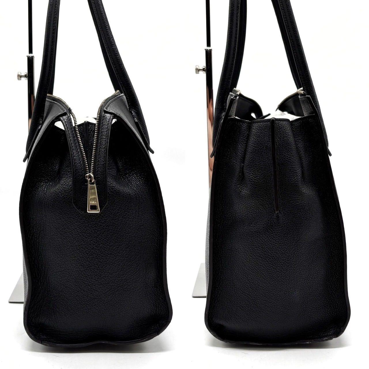 【未使用に近い】フルラ ビジネスバッグ ロゴ レザー 肩掛け A4可 ブラック BLUE SINCERE（ブルーシンシア） トートバッグ メンズ 本革 大容量