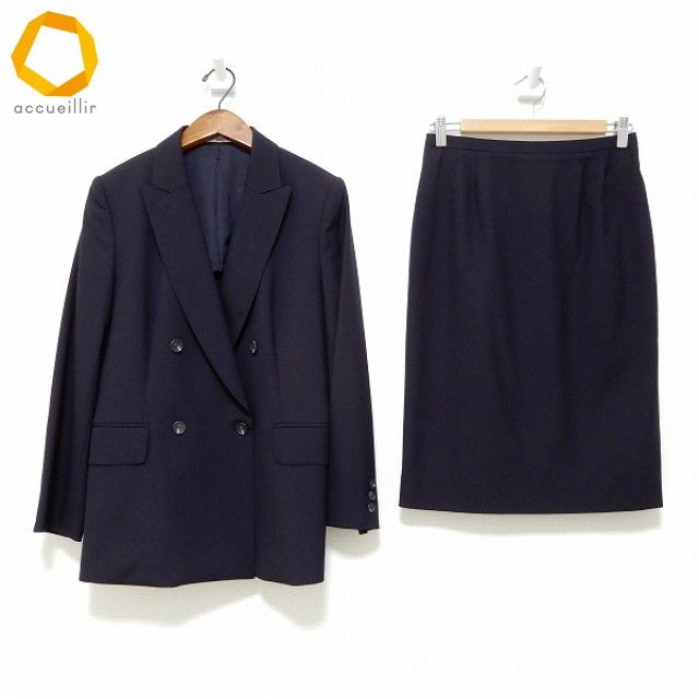 DAKS スカートスーツ anc ダックス DAKS スカートスーツ セットアップ ツーピース 紺 タイト