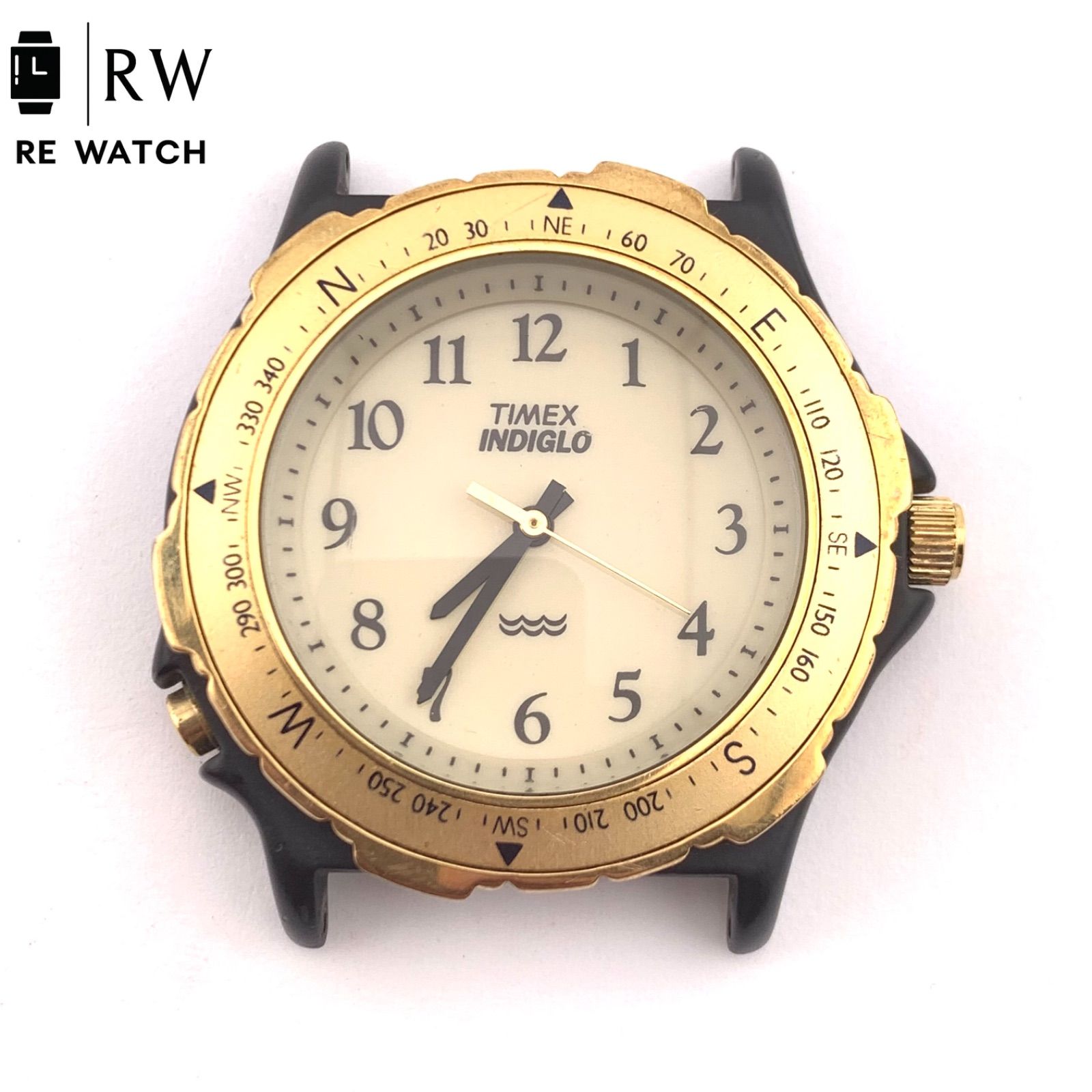 ジャンク】TIMEX INDIGLO A9 ゴールド ブラック 腕時計 - メルカリ