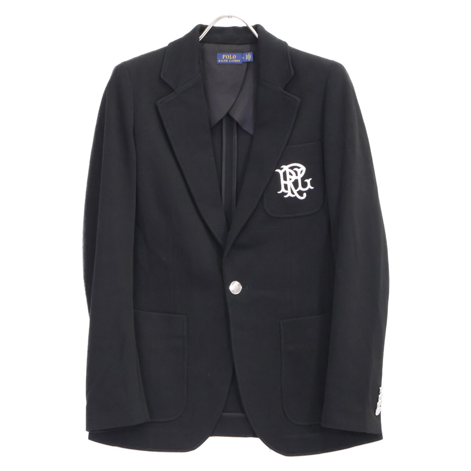 PoloSportRalphLauren ポロスポーツラルフローレン ﾌﾞﾗｯｸ 刺繍ﾛｺﾞ 銀