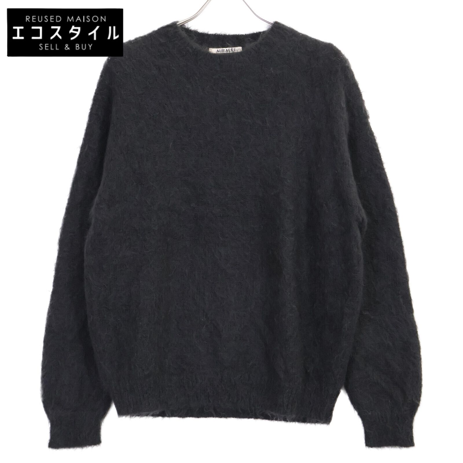 AURALEE オーラリー 23年製 チャコール BRUSHED SUPER KID MOHAIR KNIT 1