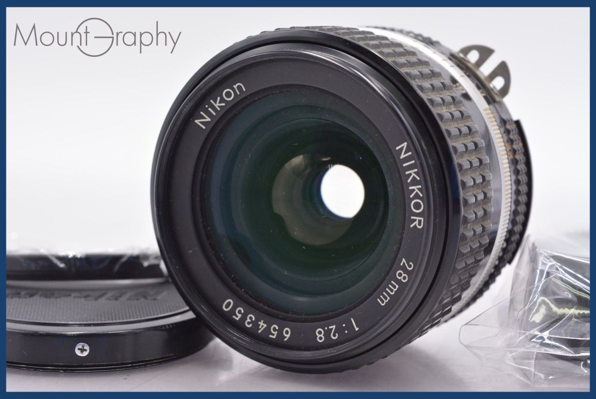 ニコン Nikon NIKKOR 28mm F2.8 Ai-S 前後キャップ-レンズフィルター付 同梱可 am1384