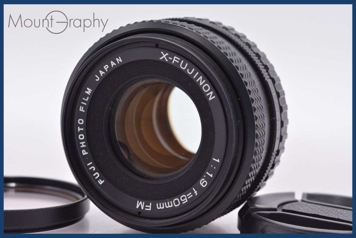 上 富士フィルム X-FUJINON 50 mm F 1.9 FM 前キャップ-レンズフィルター付 フジカXマウント 同梱可 am 1398