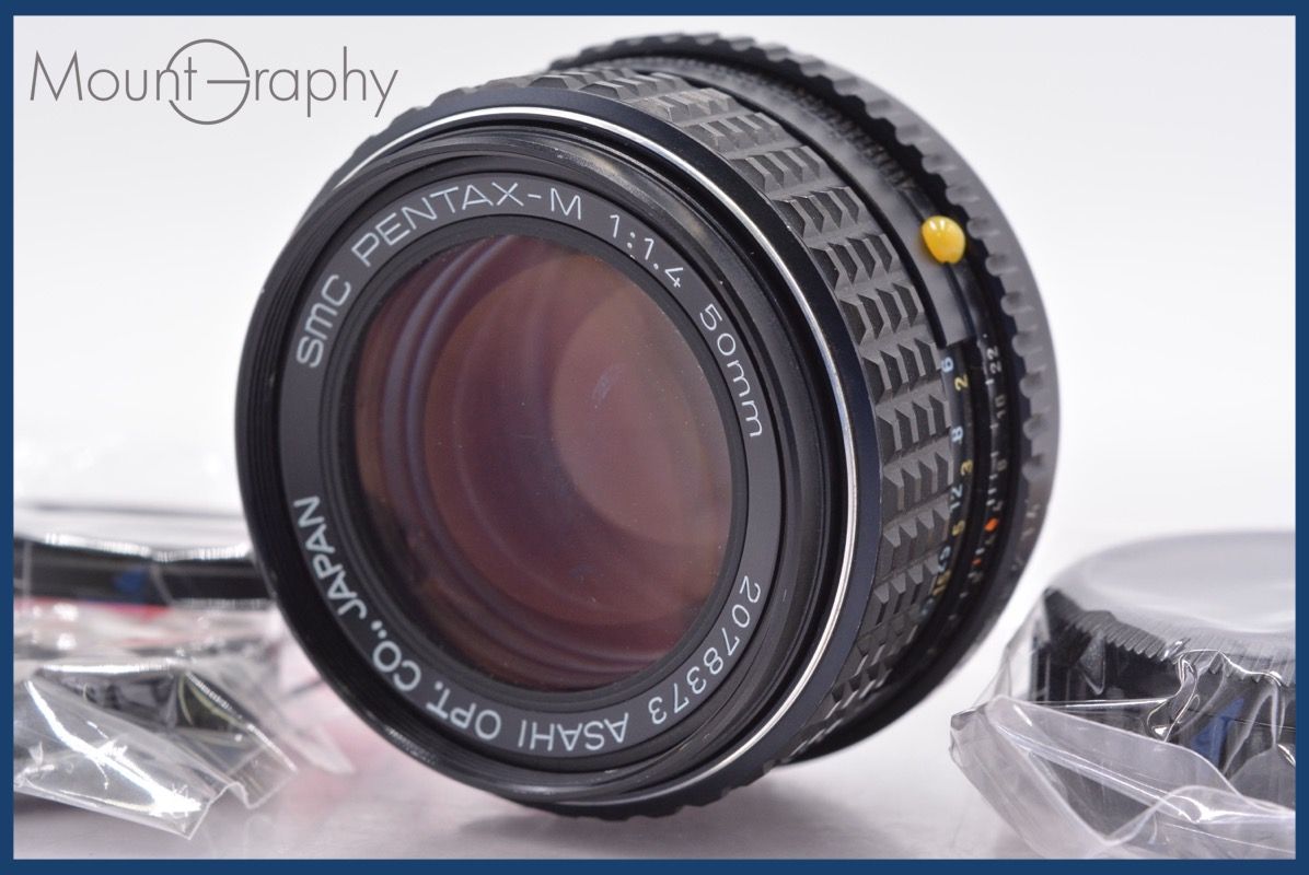ペンタックス PENTAX SMC PENTAX-M 50mm F1.4 前後キャップ-レンズフィルター付 完動 同梱可 am1399
