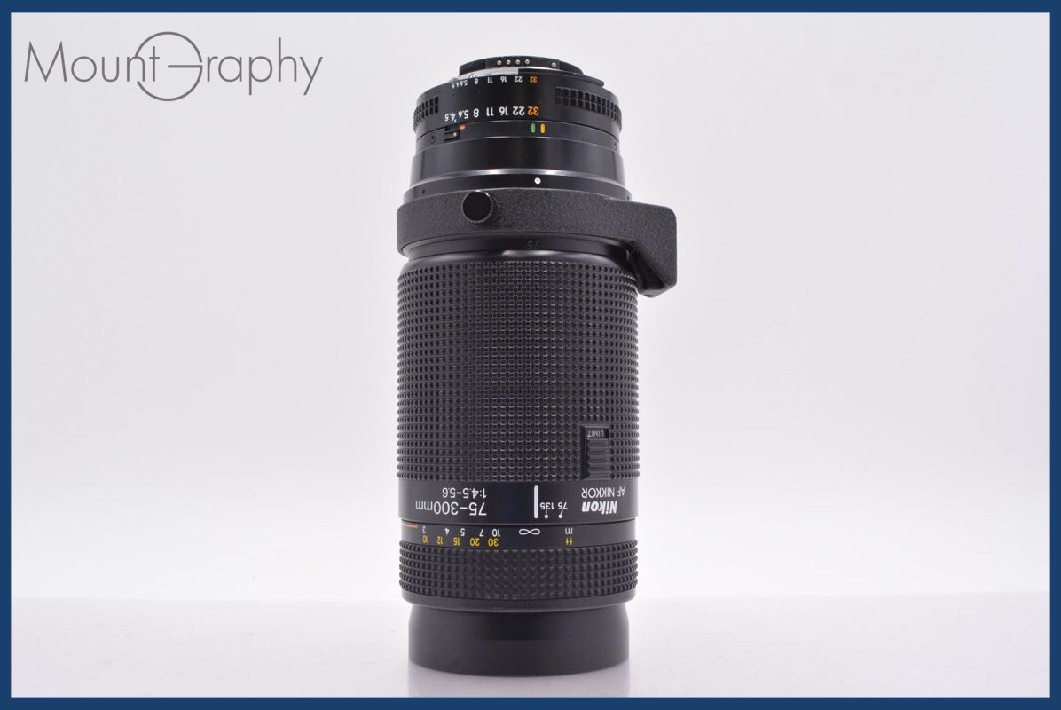 上 ニコン Nikon AF NIKKOR 75-300mm F4.5-5.6 前後キャップ-レンズフィルター レンズフード付 完動 同梱可 am1418