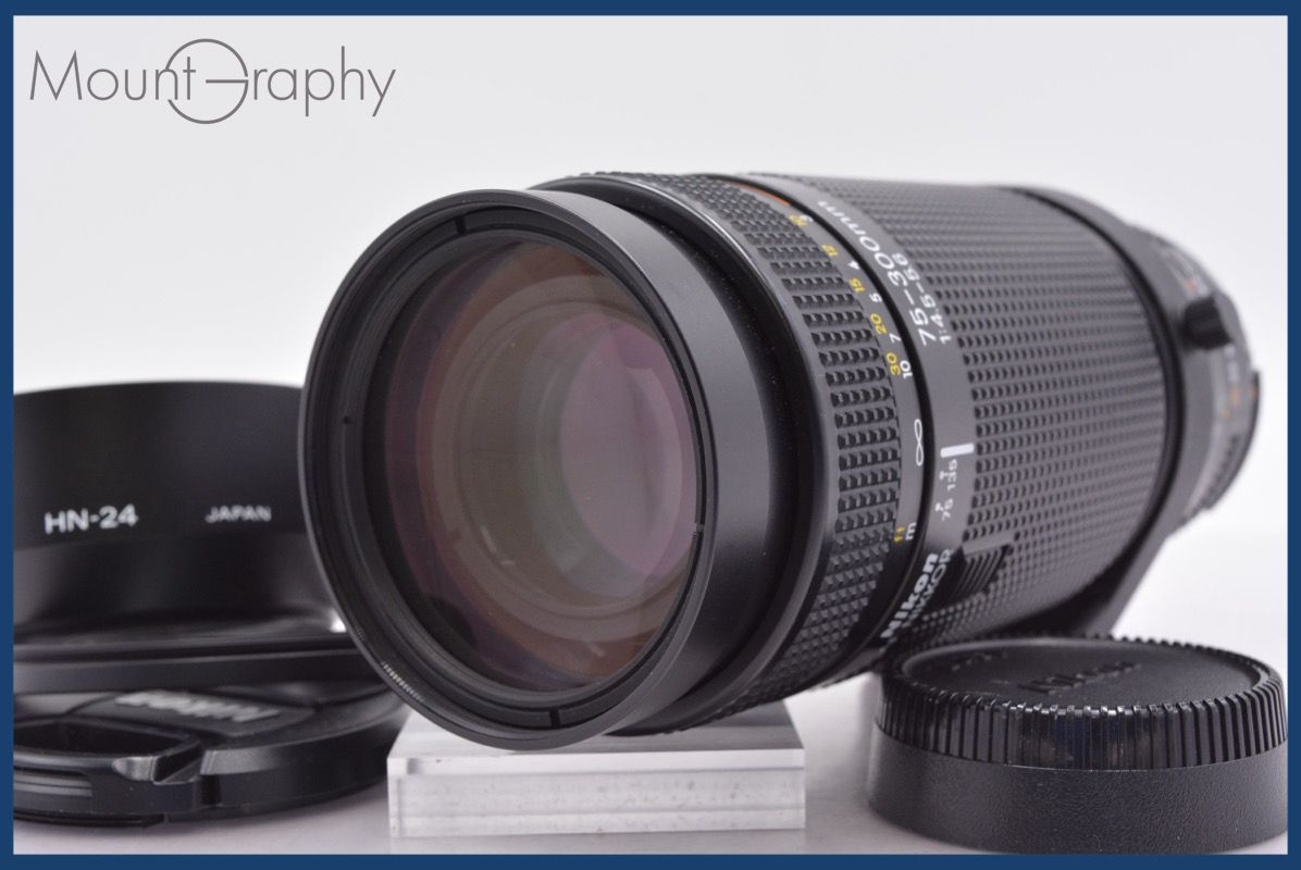 上 ニコン Nikon AF NIKKOR 75-300mm F4.5-5.6 前後キャップ-レンズフィルター レンズフード付 完動 同梱可 am1418