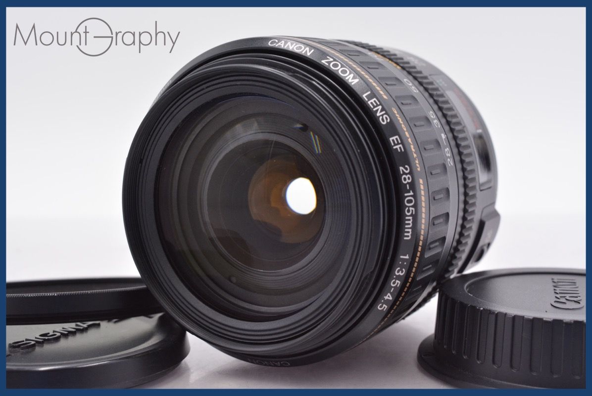 キヤノン Canon EF 28-105mm F3.5-4.5 USM 前後キャップ-レンズフィルター付 完動 同梱可 am1423