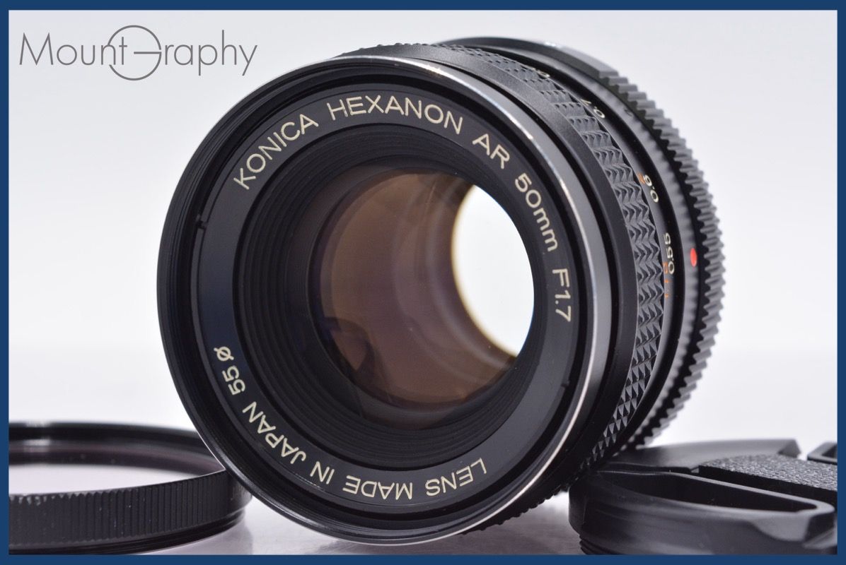 コニカ KONICA HEXANON AR 50mm F1.7 前キャップ-レンズフィルター付 完動 同梱可 am1441
