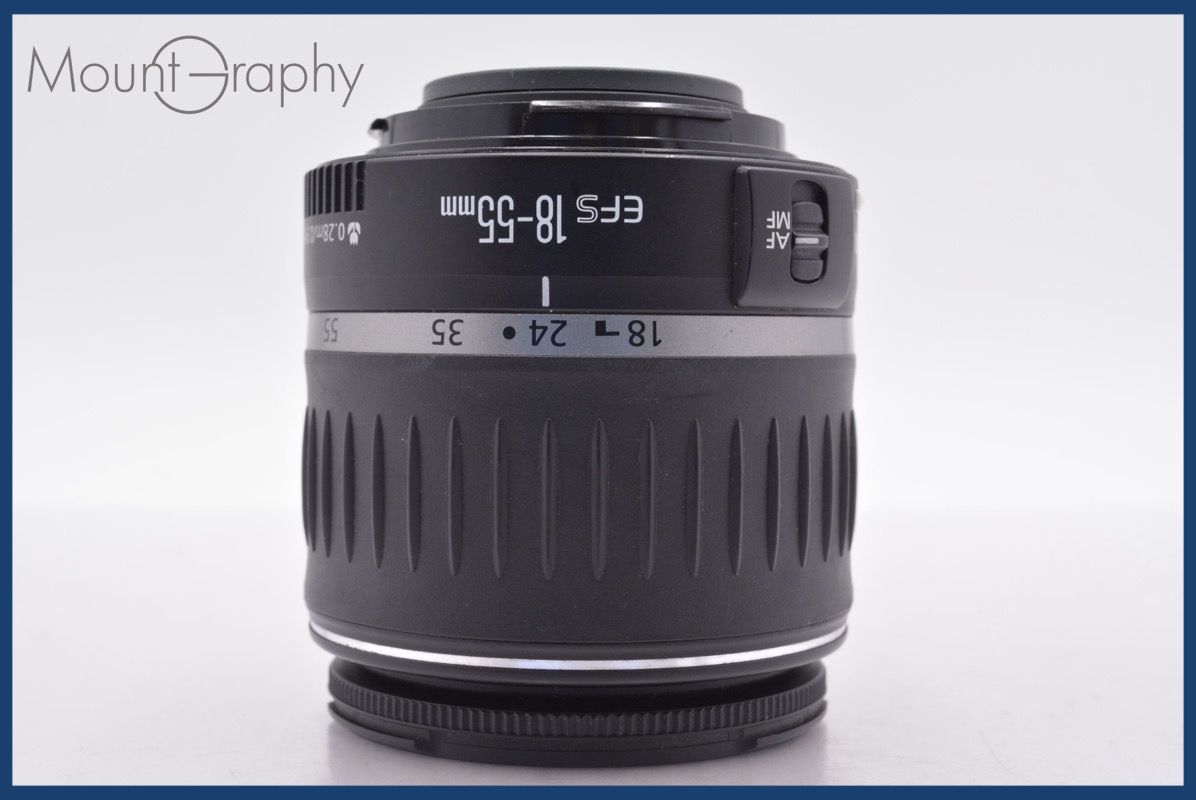 上 キヤノン Canon EF-S 18-55mm F3.5-5.6 USM 前後キャップ-レンズフィルター付 完動 同梱可 am1442