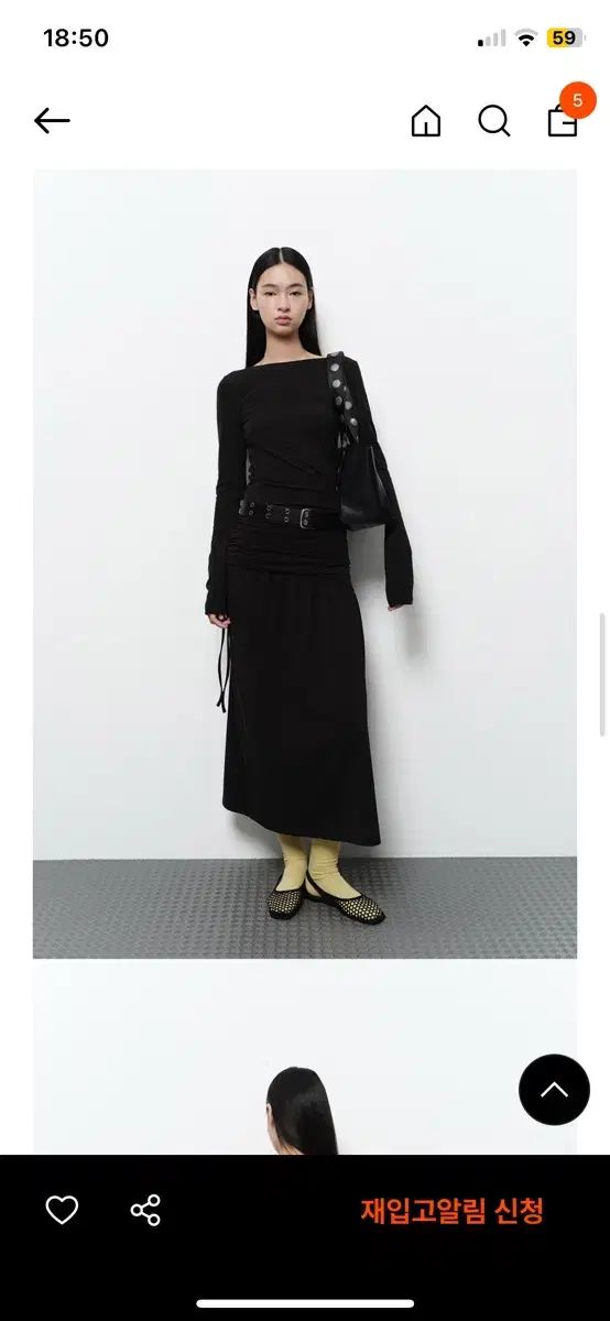 DIAGONAL BACKLESS LONG DRESS ブラック スモール