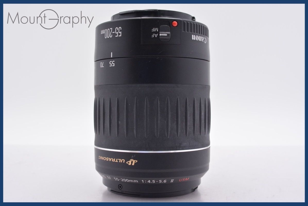 キヤノン Canon EF 55-200mm F4.5-5.6 II USM 前後キャップ-レンズフィルター付 完動 同梱可 am1453