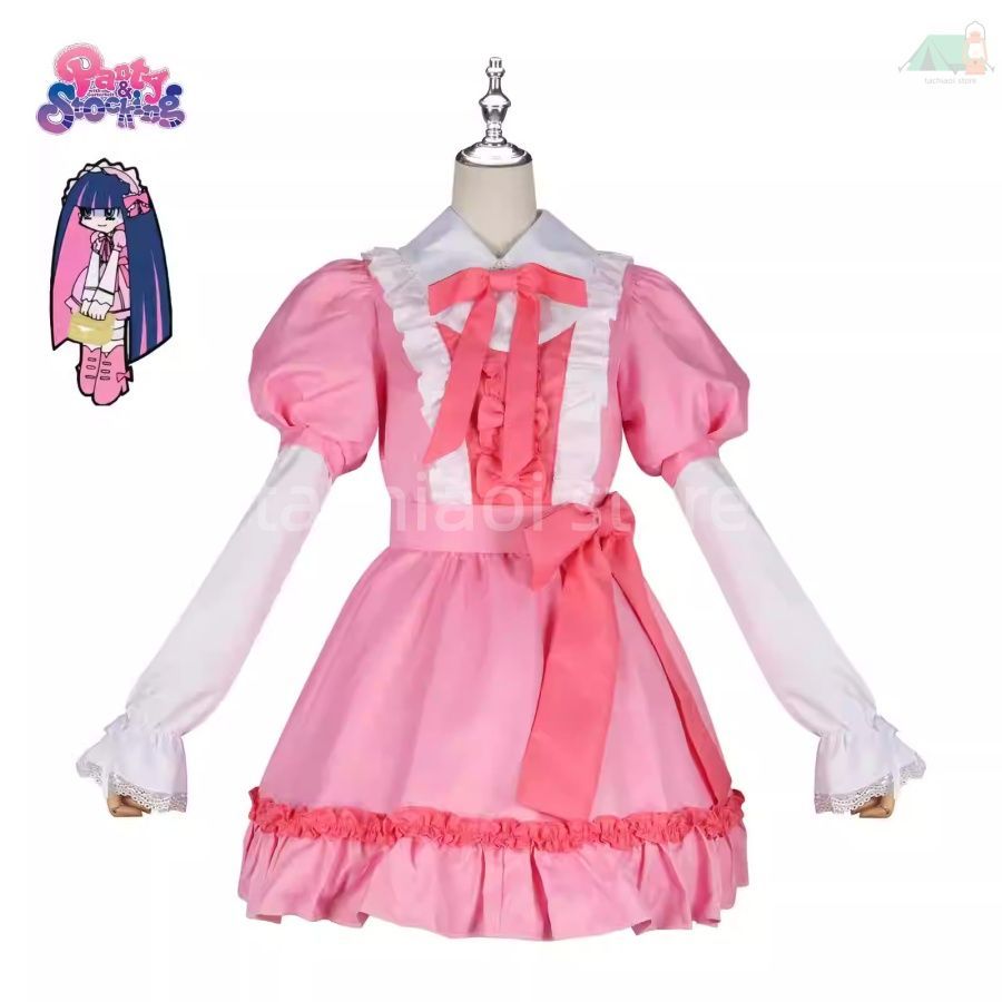Panty Stocking ストッキング コスプレ衣装 ロングスカート ロリータ ピンク アニメ イベント フルセット ウィッグ 没入感 甘い
