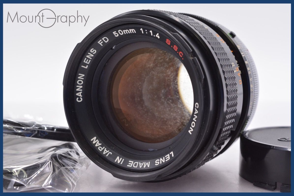 実用 キヤノン Canon FD 50mm F1.4 S.S.C. 前後キャップ-レンズフィルター付 同梱可 am1466