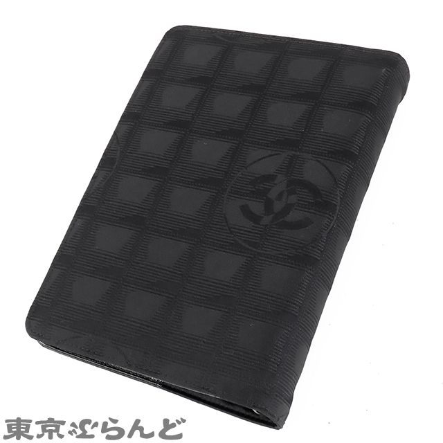 シャネル CHANEL ニュートラベルライン ブラック 黒 シルバー金具 ナイロン 6穴式 7番台 手帳カバー レディース 101830472