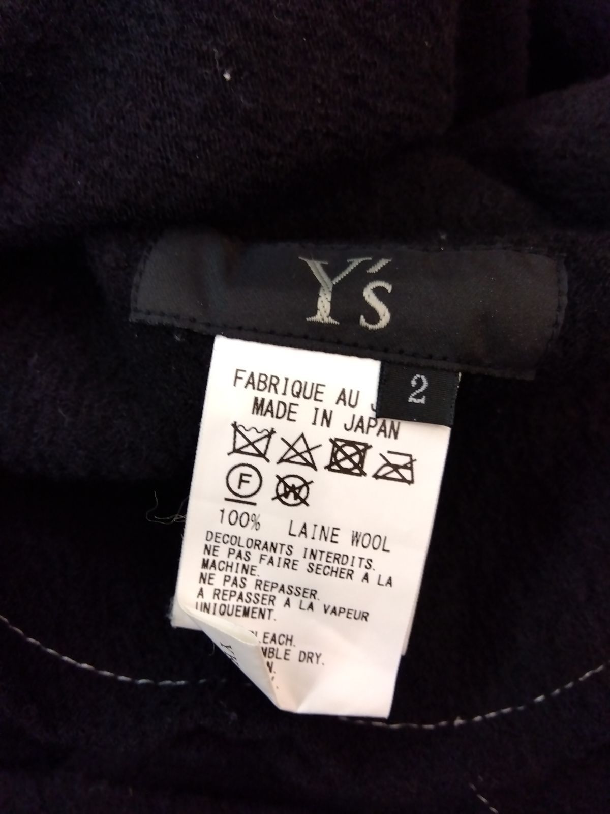  M 17 ワイズ Y s ワンピース フェルト ヨウジヤマモト ウール 毛100％ 七分袖 ゆったり 長袖 七分袖 カットソーワンピース