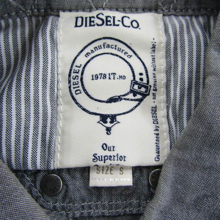 ディーゼル 長袖シャツ トップス 胸ポケット コットン100% メンズ S