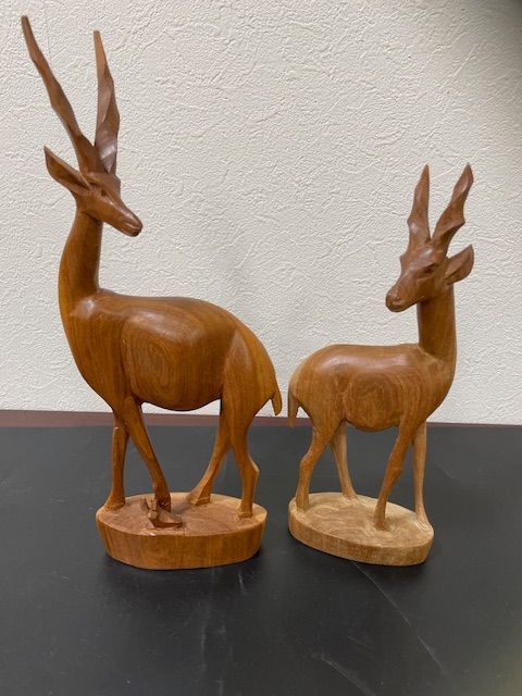 29350】 鹿 木製 置物 オブジェ 親子 奈良公園 - メルカリ