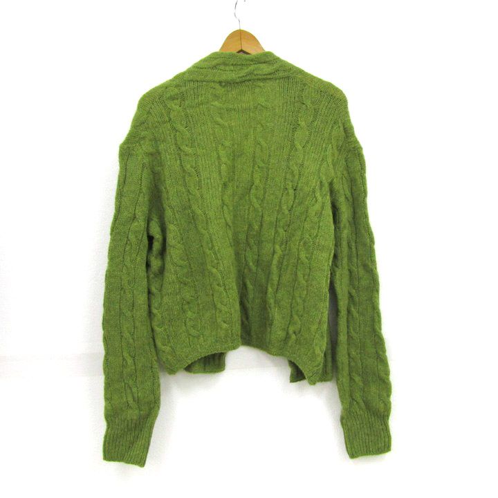 フォーティファイブアール オープンカーディガン トップス 長袖 ケーブルニット 45rpm レディース 3サイズ 黄緑 45R