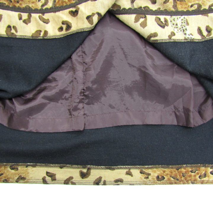 伊太利屋 ロングコート スタンドカラー アウター レオパード ヒョウ柄