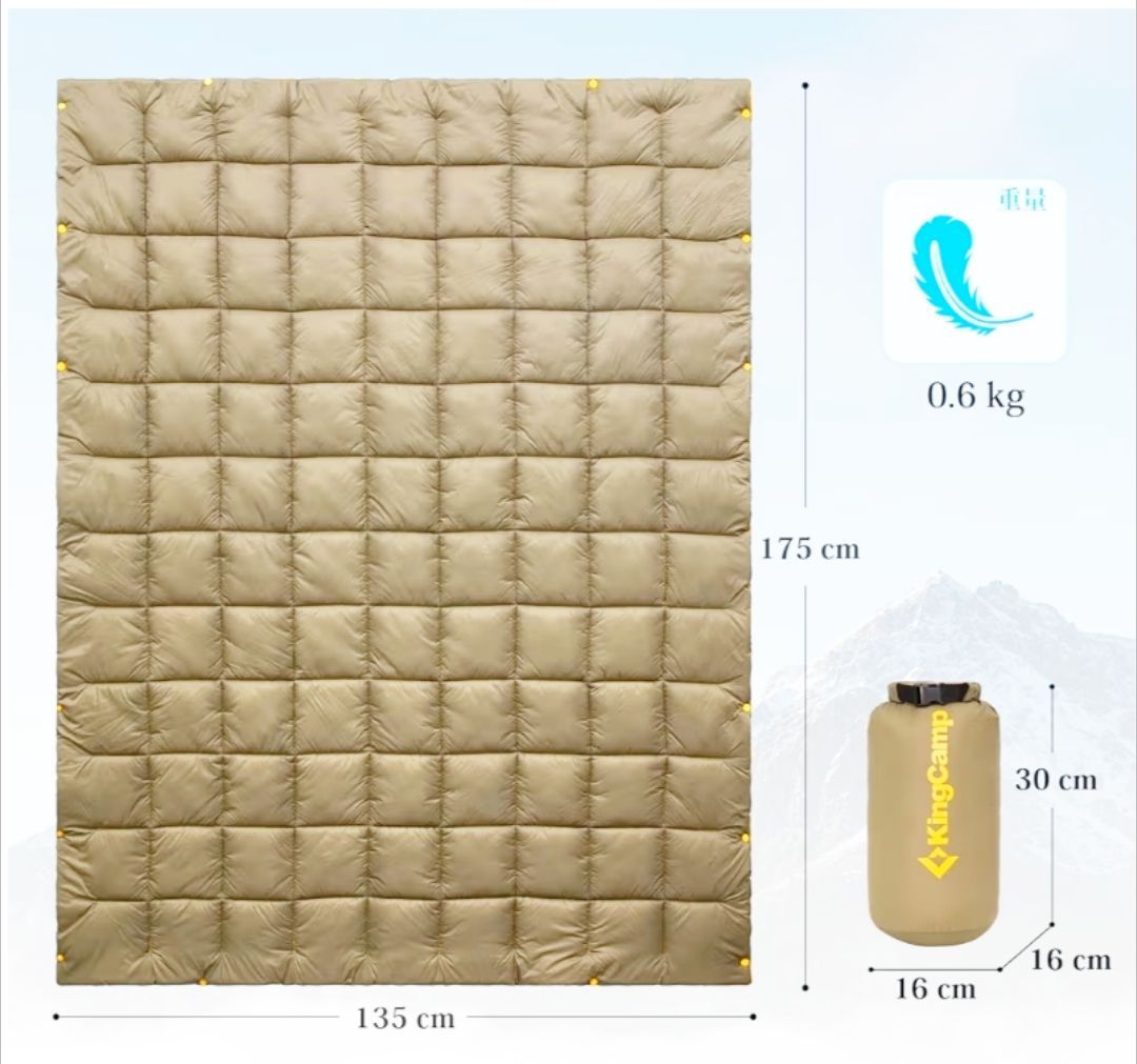KingCamp ブランケット キャンプ マルチブランケット 夏用ブランケット ひざ掛け 防寒 耐久 軽量 コンパクト 撥水加工 丸洗い可 収納ケース付き アウトドア テント泊用 登山 キャンプ 車中泊 オフイス 自宅 冷房対策