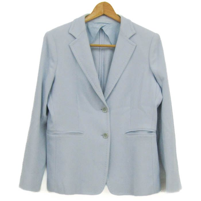 マックスマーラ テーラードジャケット アウター コットン ストレッチ イタリア製 レディース 42サイズ 水色 MAX MARA 【】
