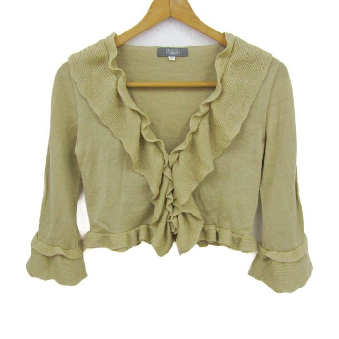 フランコフェラーロ　カーディガン フランコフェラーロ カーディガン トップス ボレロ フリル 日本製