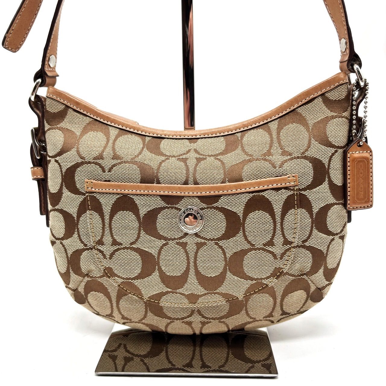 良品✨ COACH Y2K hobo signature beige canvas shoulder bag コーチ