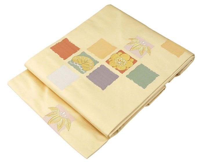 名古屋帯 仕立て上がり 小 松竹梅 格子 九寸名古屋帯 仕立済み h 3151