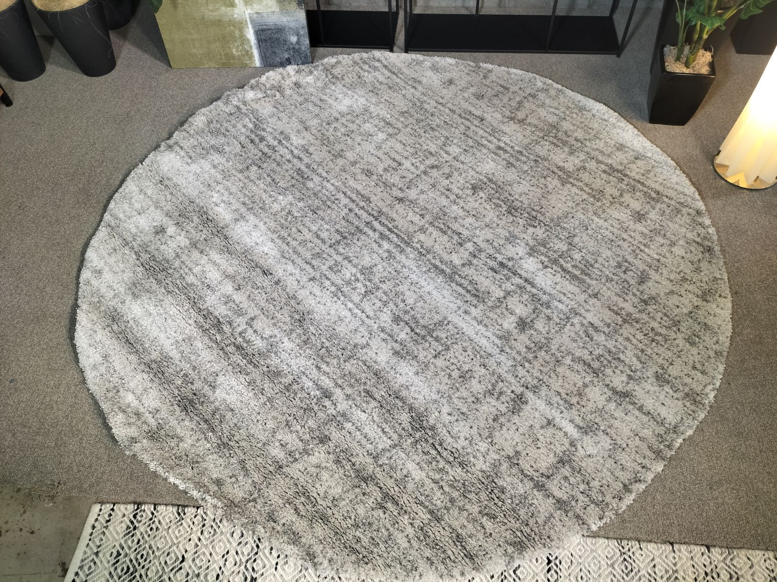 円形ラグ 直径200 cm 絨毯 暖かい インテリア モデルルーム 2158