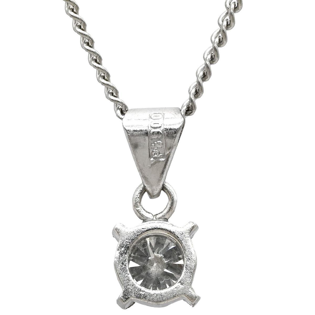 ネックレス ダイヤ ペンダント Pt 900 ダイヤモンド 850 チェーン プラチナシルバー プラチナム 1 P 1石 1粒 ソリテール 4本爪 ラウンド